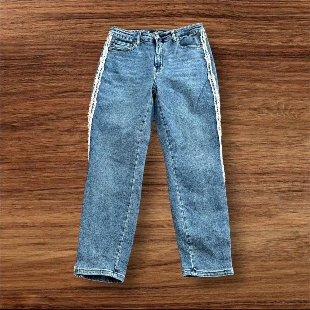 Judy Blue Jonesborough High‎ Rise Fray Detail Slim Fit Blue Sz 9/29